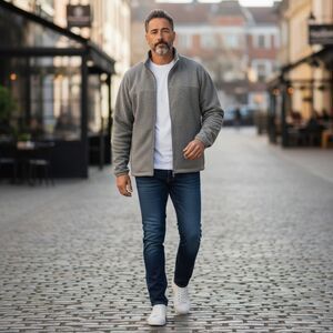 STARTER - Men's Fleece Full Zip Mock Turtleneck Sweatshirt 2XL